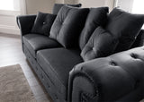 Napoli Black 3 Seater Sofa