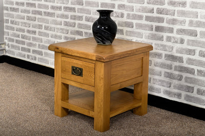 Grasmere Oak Lamp Table with Drawer - The Sofa Group